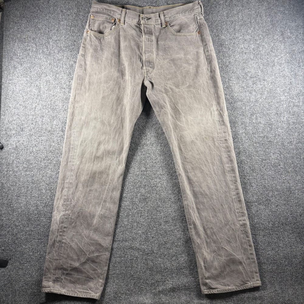 Levi's 501xx Gray Denim Jeans Men's 36x36 (fits 36x33) Straight Leg‎ Charcoal